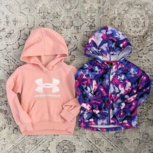 Under Armour Girls 3T Pink and Purple Hoodies